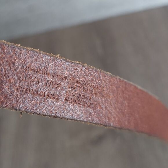 American Eagle Outfitters Brown Leather Skinny Belt Oval Buckle XS/S - Picture 4 of 6
